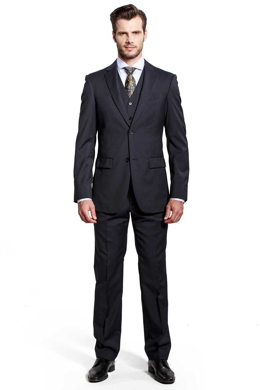 黑色时尚条纹三件套