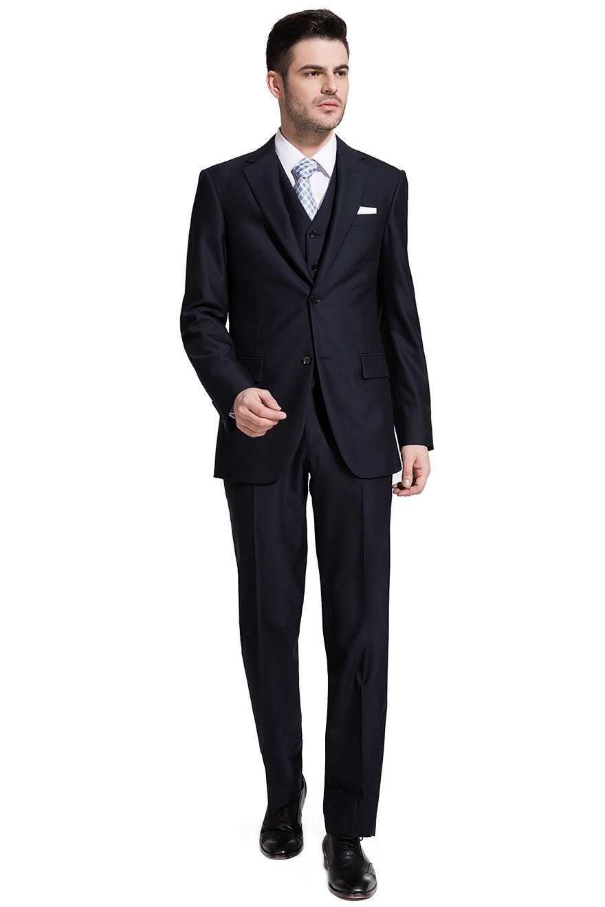 藏青色商务三件套