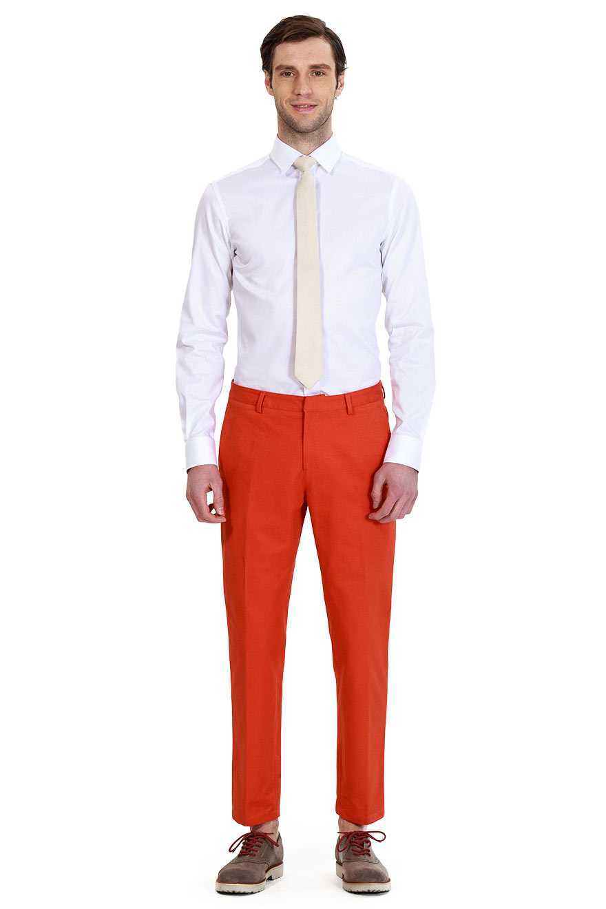 时尚休闲橘色裤子