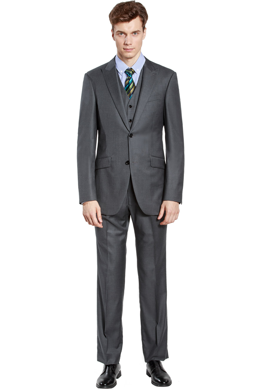 经典款浅灰色西服