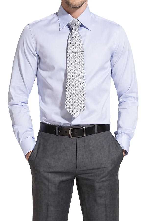 商务YORK蓝条纹衬衫