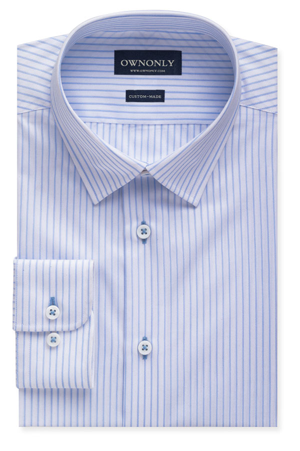 经典牛津蓝条纹衬衫