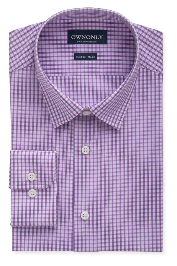 紫色格纹衬衫