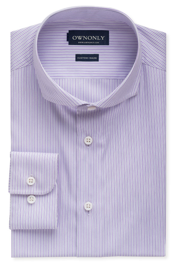 紫色小条纹衬衫