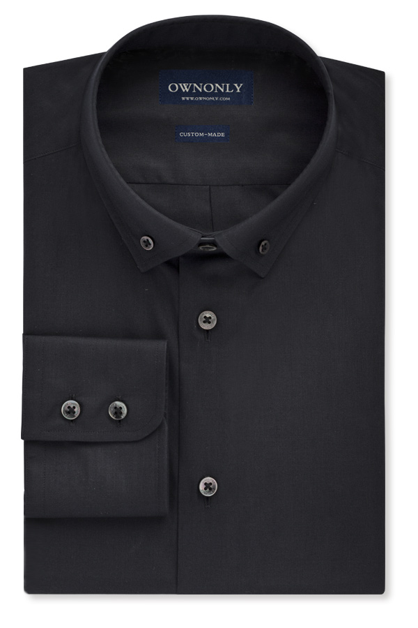 黑色纯棉商务衬衫