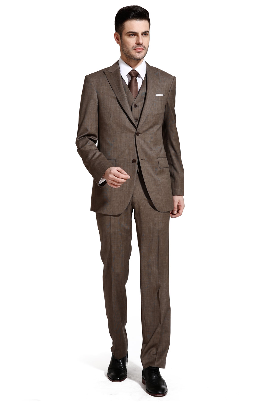 商务款净色咖啡两件套西服