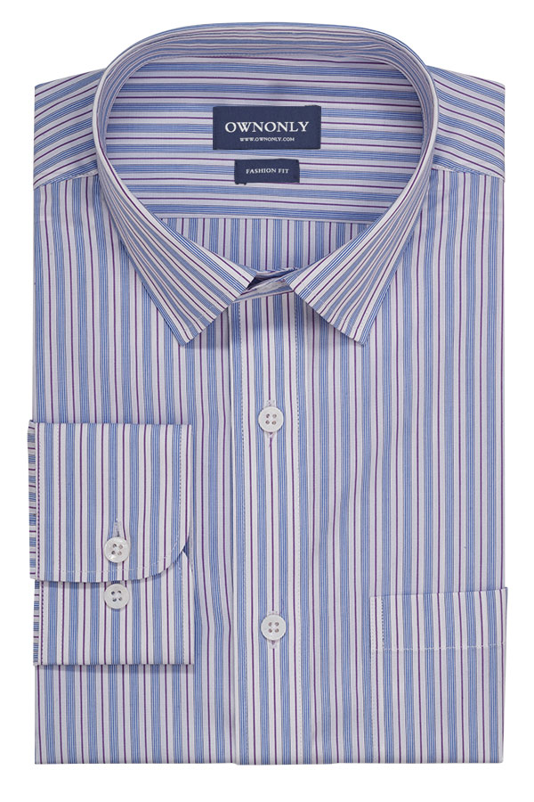 蓝紫色条纹衬衫