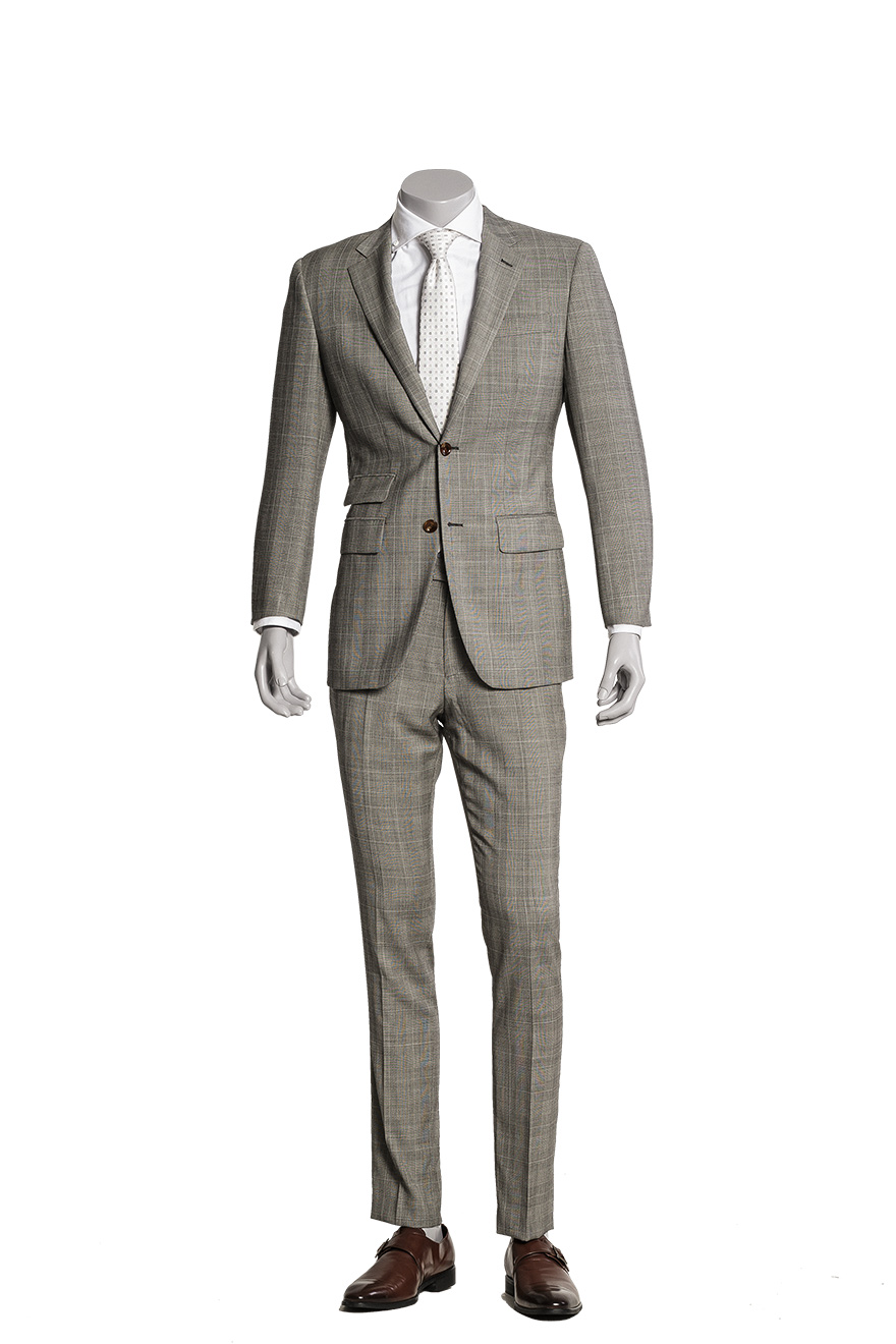 灰色格纹两件套