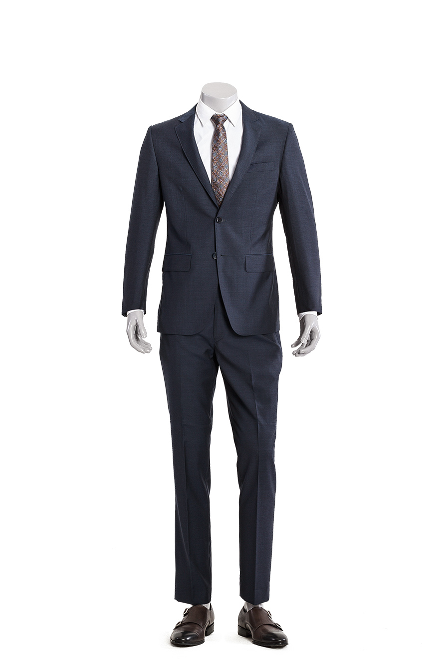 蓝灰色西装两件套