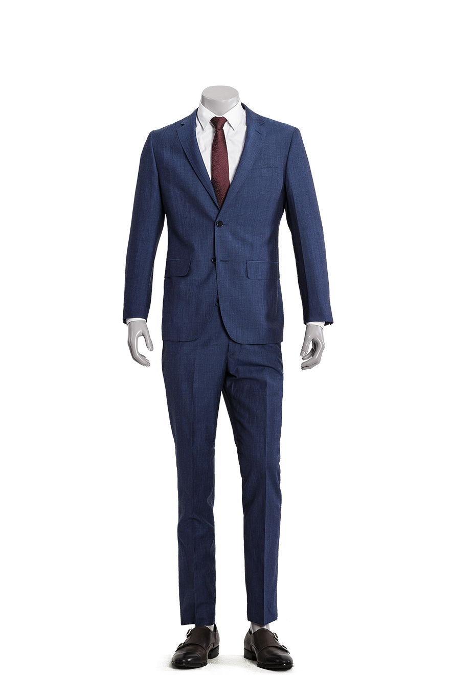 蓝色商务西服两件套