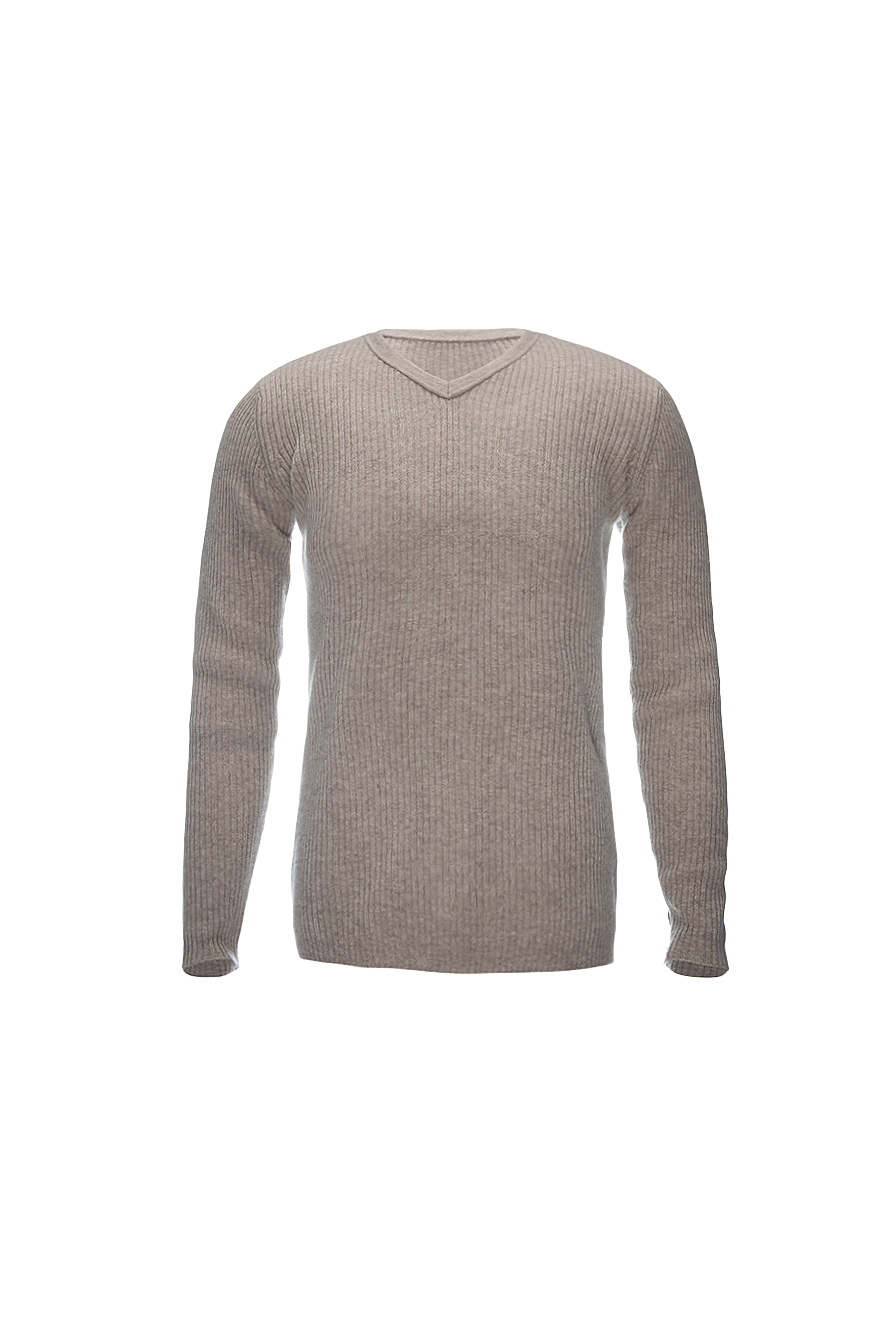 灰色V领羊绒衫